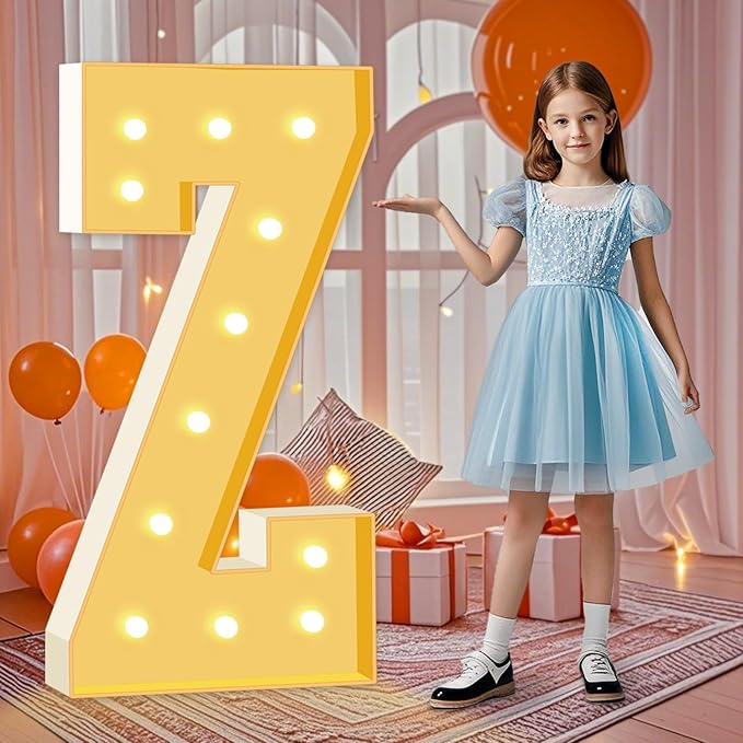 4FT Marquee Light Up Letters, Large Light Up Letters Z, Marquee Letter 3 Feet by HITINO