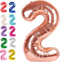 Big 40 Inch Rose Gold 2 Number Balloon Birthday Decoration, Rose Gold Number 2 by Upgesy