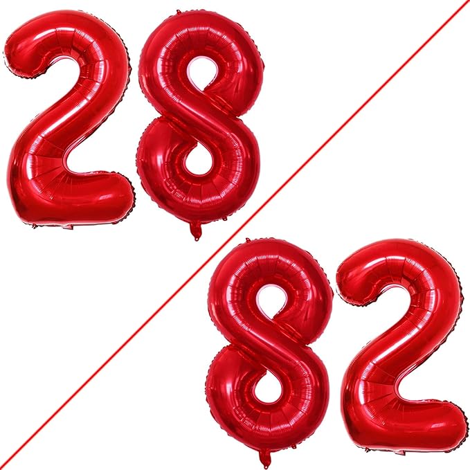 GOER Number 28 Balloons for 28th Birthday Party Decorations, 42 Inch Jumbo Foil by GOER