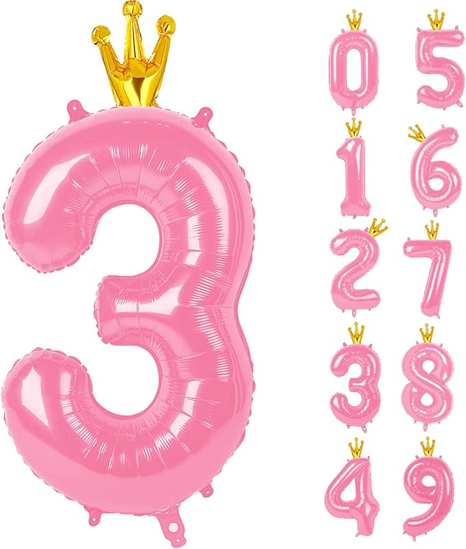 Pink 40 Inch Number Balloon by Upgesy