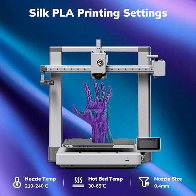 AMOLEN Silk PLA 3D Printer Filament, Dual Color Blue Green & Dark Violet PLA - Image 7