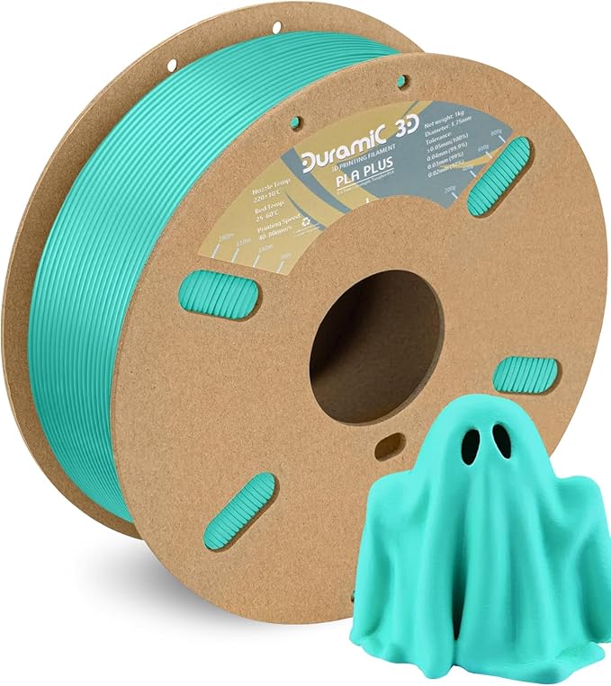 DURAMIC 3D PLA+ Filament 1.75mm 1Kg Cyanblue, PLA Plus Filament 1Kg Spool by Duramic3D