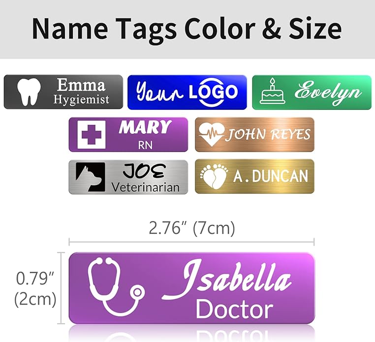 Custom Engrave Name Tag Badges Personalized Magnetic Name Badges - Image 2