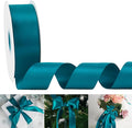 HUIHUANG Peacock Blue Ribbon 1-1/2 inch x 50 Yards Peacock Double-Faced Satin by HUIHUANG