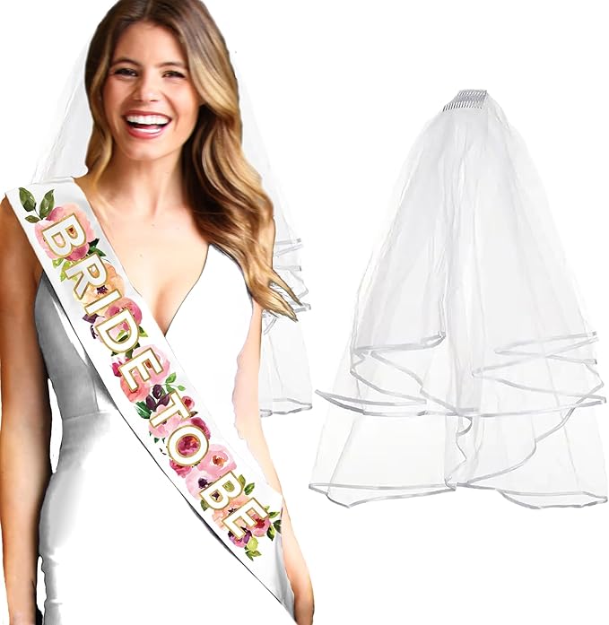 Floral Bride to Be Sash by RhinestoneSash