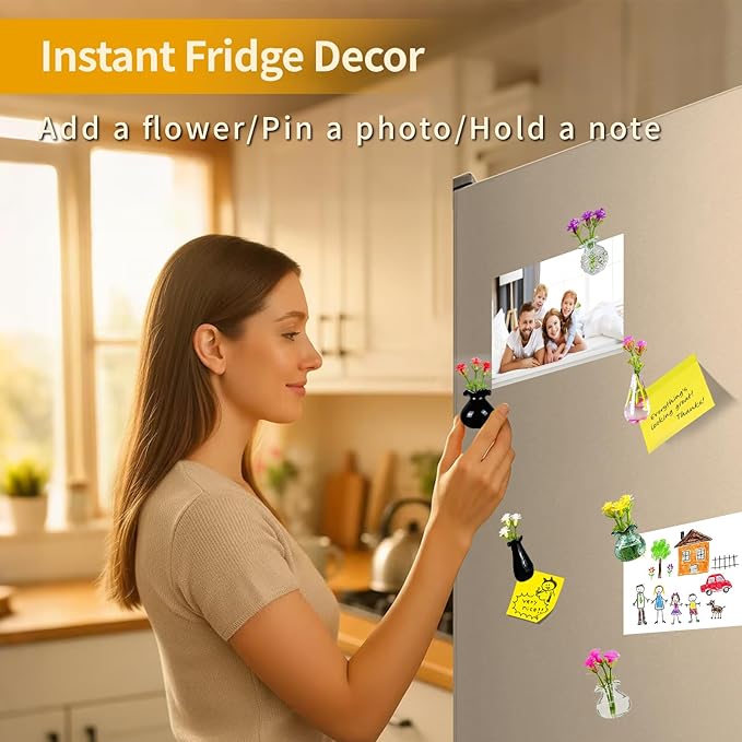 Magnetic Bud Vase Set – Mini Ceramic & Glass Vases - Image 2