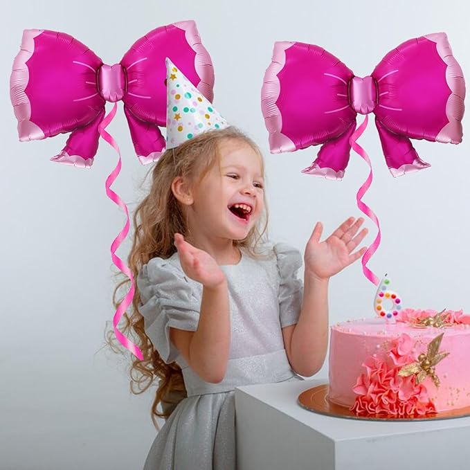 36 Inches Bow Foil Balloon Huge Bowtie Pink Balloon - Image 3