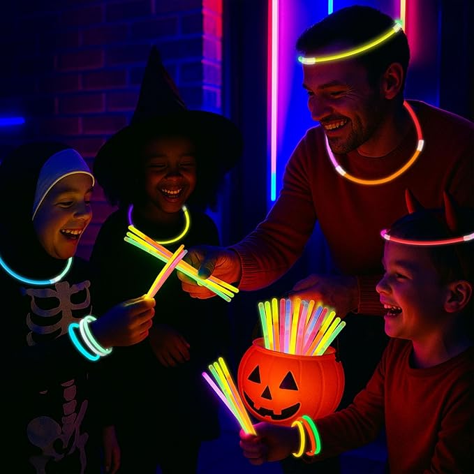 3 otters 100PCS Glow Sticks, 8 Inch Glow in the Dark Party Favors Halloween - Image 4