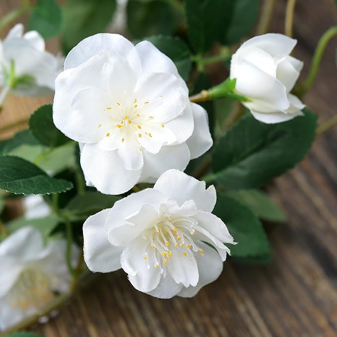 FiveSeasonStuff Bendable Shabby Chic White Flower Garlands, Artificial Silk - Image 7