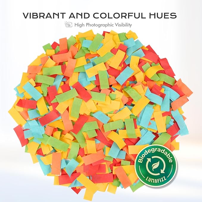12 InchConfetti Biodegradable [6 Pack Confetti Cannons | Multicolor Confetti - Image 3