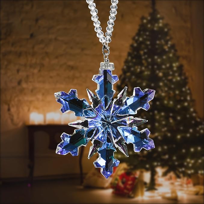 2024 Annual Edition Crystal Snowflake Ornament Christmas Ornament Home Decor - Image 5