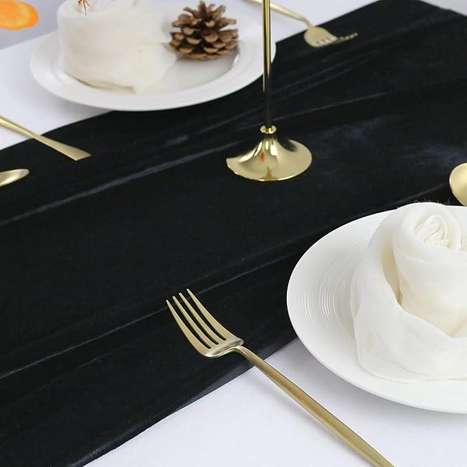 Velvet Table Runner, 5 Pack Luxurious Wedding Reception Decorations Soft Velvet - Image 3
