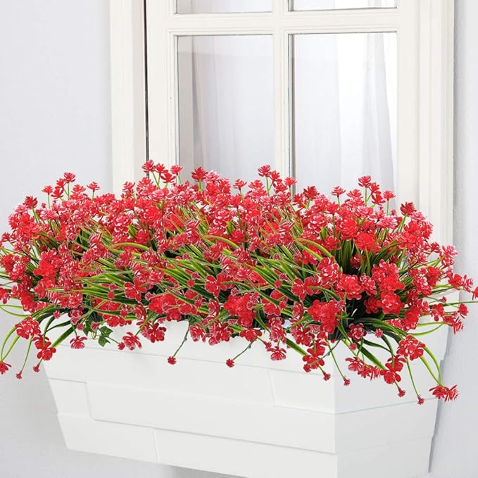 Artificial Flowers Outdoor UV Resistant Fake Plants Indoor Outside Hanging - Image 3