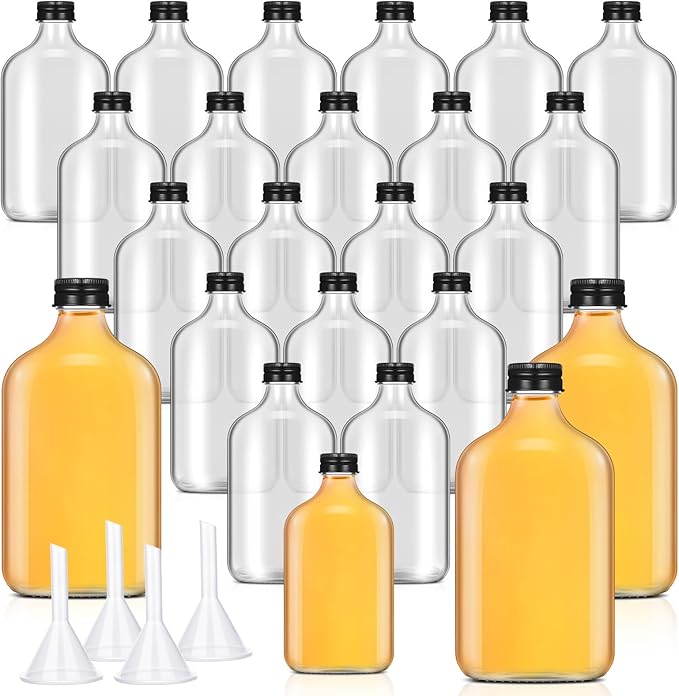Gejoy 24 Pcs Mini Liquor Bottles Reusable Glass Flask Bottles by Gejoy