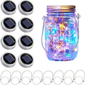 Solar Mason Jar Lid String Lights, 8 Pack 20 Led String Fairy Star Firefly Jar by StarryMine