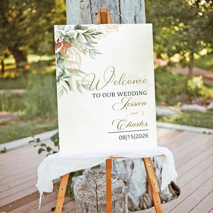 Eucalyptus Wedding Welcome Sign Template, Custom Wedding Board - Image 3