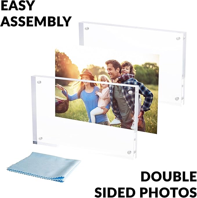 SimbaLux Magnetic Acrylic Picture Photo Frame 4x6 inches, Double Sided - Image 4
