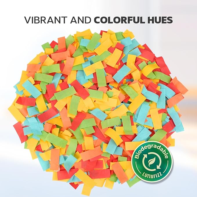 12 InchConfetti Biodegradable [6 Pack Confetti Cannons | Multicolor Confetti - Image 4