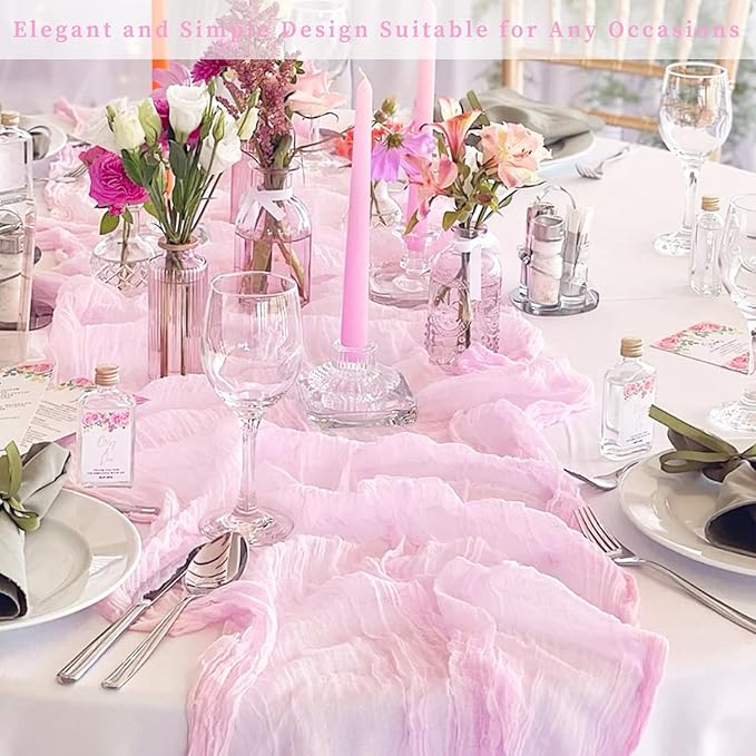 Light Pink Cheesecloth Table Runner 20 Pack 10FT Rustic Gauze Fabric Cheese - Image 7
