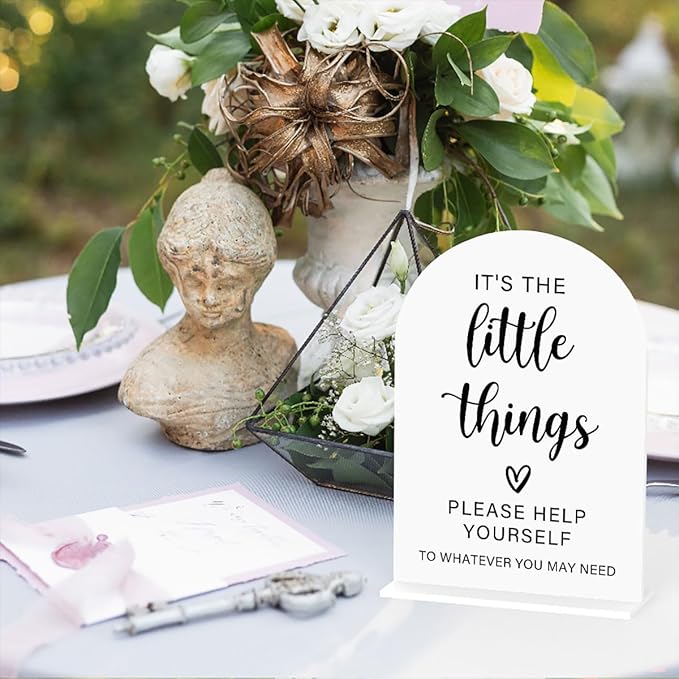 Acrylic Wedding Sign, Bridal Shower Decorations, It's the Little Things Sign - Image 3