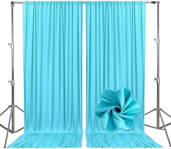 10ft x 10ft Sky Blue Backdrop Curtains by Tisspoms