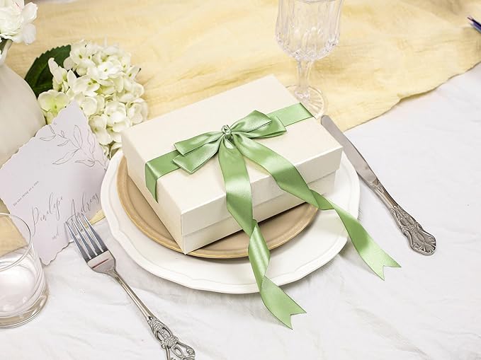 Sage Green Satin Ribbon 1 inch X Continuous 100 Yards, Single Face Polyester - Image 5