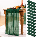 Emerald Green Cheesecloth Table Runner 12 Pack Fall Table Runners Boho Gauze by DeZerlor