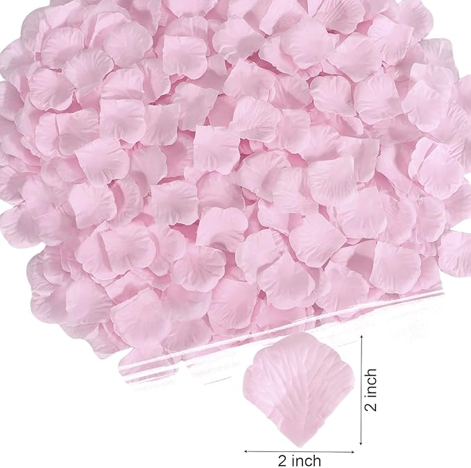 1000 Pcs Pink Rose Petals Artificial Silk Flower Petals Romantic Decorations - Image 4