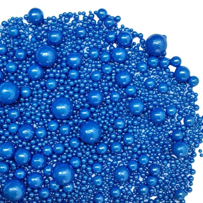 Edible Pearl Sugar Sprinkles Royal Blue Candy Mixing Size Baking Edible Cake - Image 4