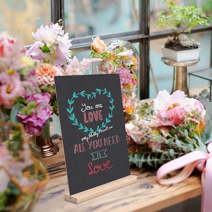 Small Chalkboard Signs, Double Side 6 x 9 Inch Wooden Tabletop Chalkboard Sign - Image 4
