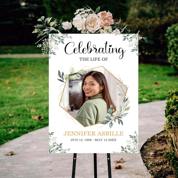 Greenery Funeral Welcome Sign, Celebration of Life Sign, In Loving Memory Sign by Mapileng%E2%84%A2