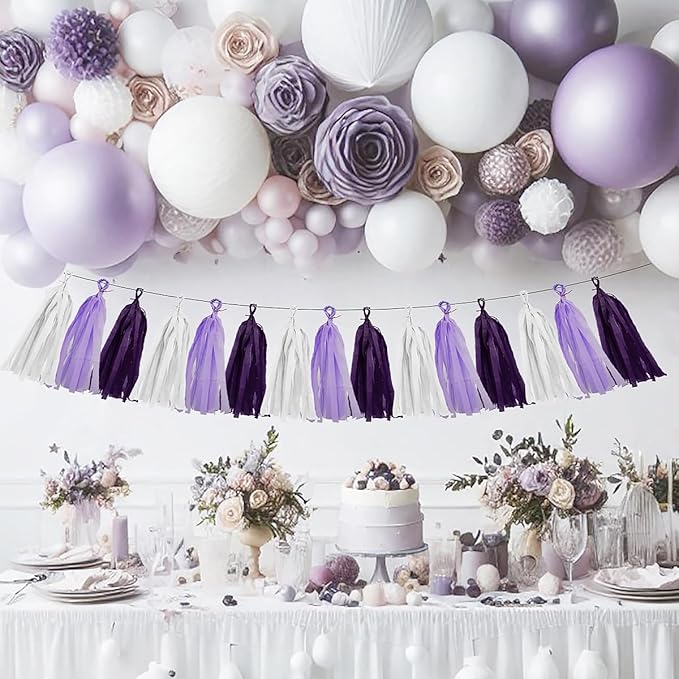 White Purple Party Decorations - Image 3