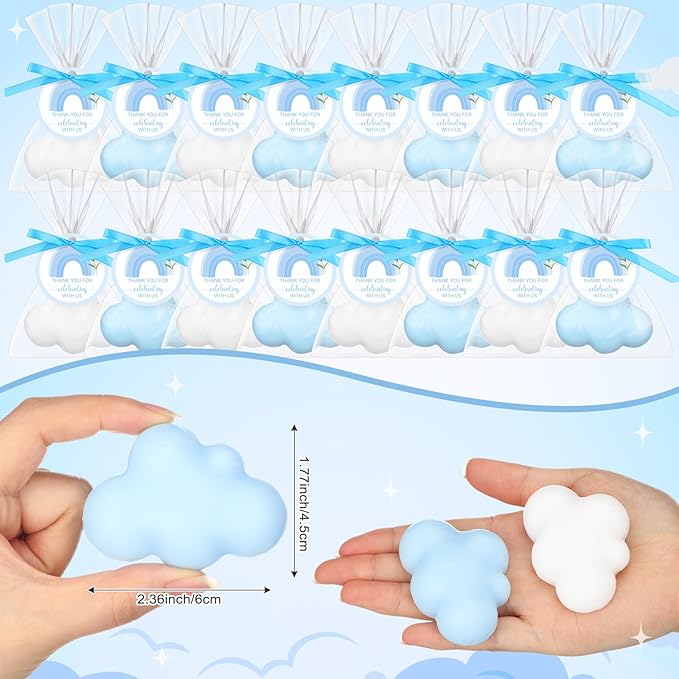Demissle 20 Pcs Cloud Baby Shower Soap Favors Mini Handmade Soap Gifts - Image 2