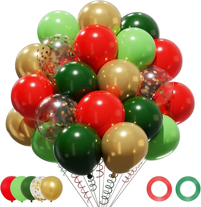Patimate Red Green Christmas Balloons Set by PatimateDirect