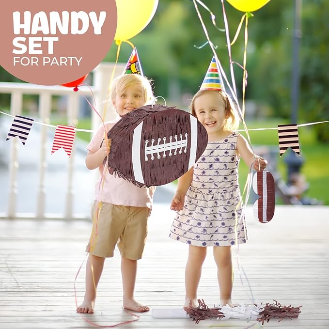 Football Pinata Bundle with a Blindfold and a Bat, Football Pinata - Image 5