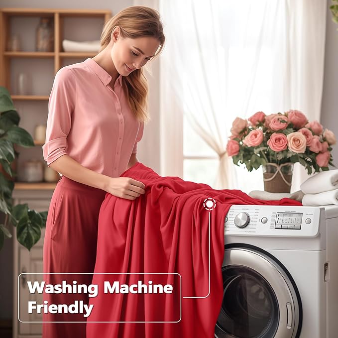 Wish Care 2 Pack Red Spandex Table Clothes - Image 4
