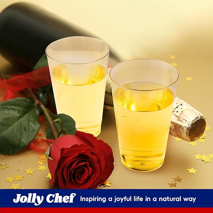 JOLLY CHEF 16 oz Clear Disposable Plastic Cups, 100 Pack Heavy-duty Plastic - Image 6