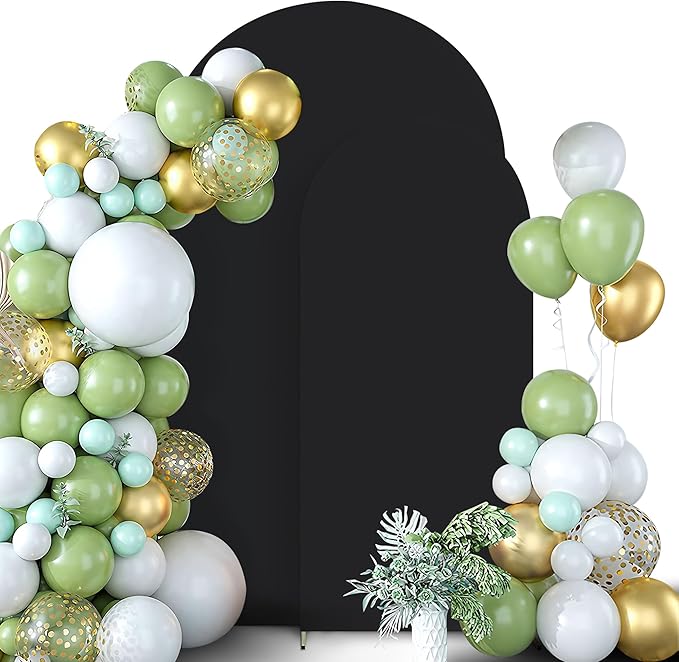 Set of 2 Arch Backdrop Cover, High Elastic Wrinkle-Resistant Arch Cover by Topeight