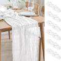Asee'm 6pcs Cheesecloth Table Runner 120 Inches Long Ivory Boho Gauze Cheese by Aseem