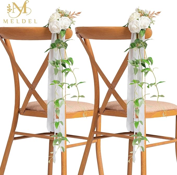 Meldel Wedding Chair Decorations Aisle Floral Set of 10 Artificial Flowers - Image 4