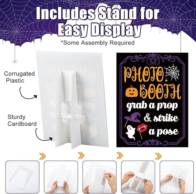 Photo Booth Sign with Stand Retro Background Table - Image 3