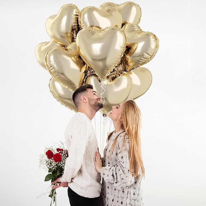 Pastel Gold Heart Balloons - Image 3