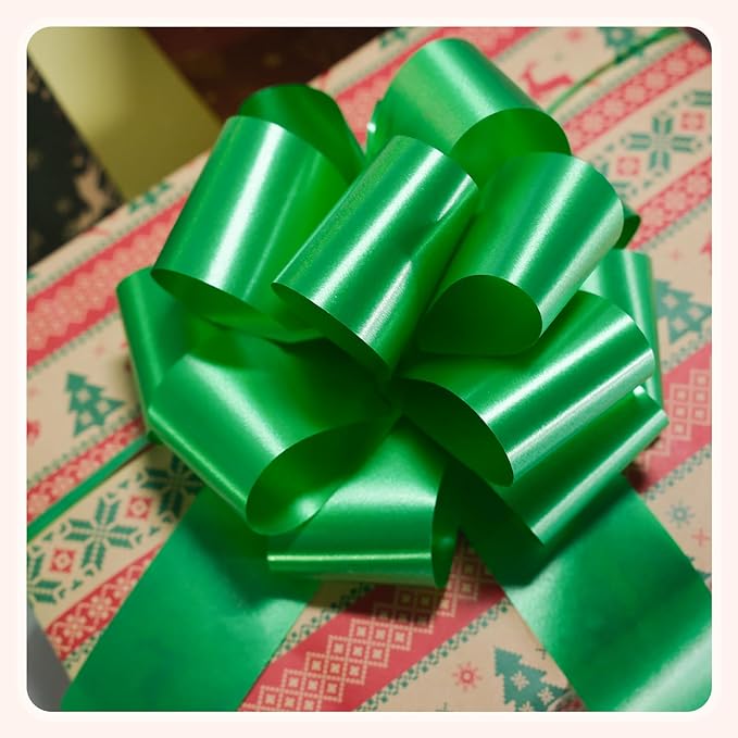6 PCS 6 Inch Green Pull Bows - Image 8