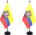 Ecuador Desk Flag 12" Solid Pole Deluxe Set Ecuadorians Flags Banner Mini Small by Unknown