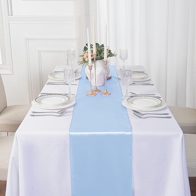 24Pack Table Runner 12 x 108 Inches Satin Silk Table Runner - Image 7