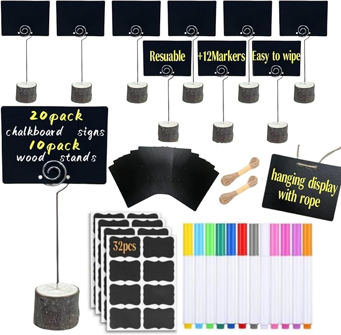 20 Pack Mini Chalkboard Signs Food Tags by YZLIANGYUAN