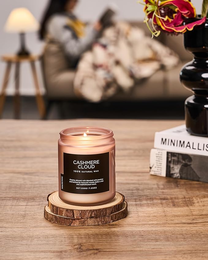 M&SENSE Creamy Almond Milk Scented Candles, Organic Natural Soy Wax Clean Non - Image 5
