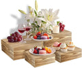 4 Pcs Buffet Risers, Wood Food Riser Dessert Display Stand by Unknown