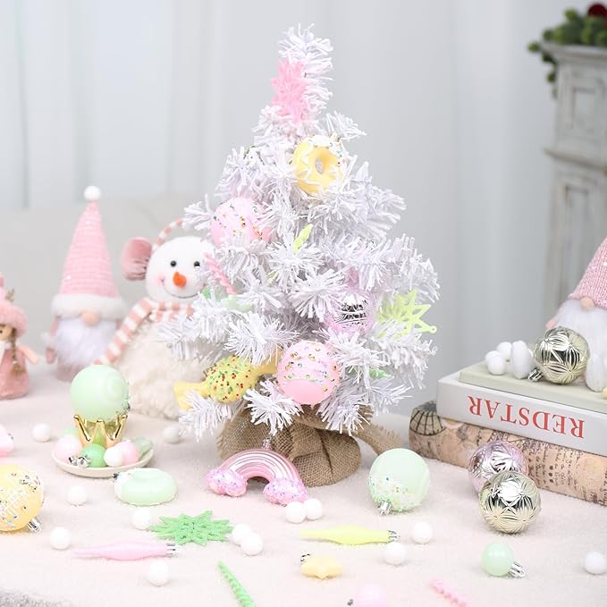 RoseCraft Christmas Ball Ornaments Set, 45 Pack Macaroon Plastic Shatterproof - Image 3