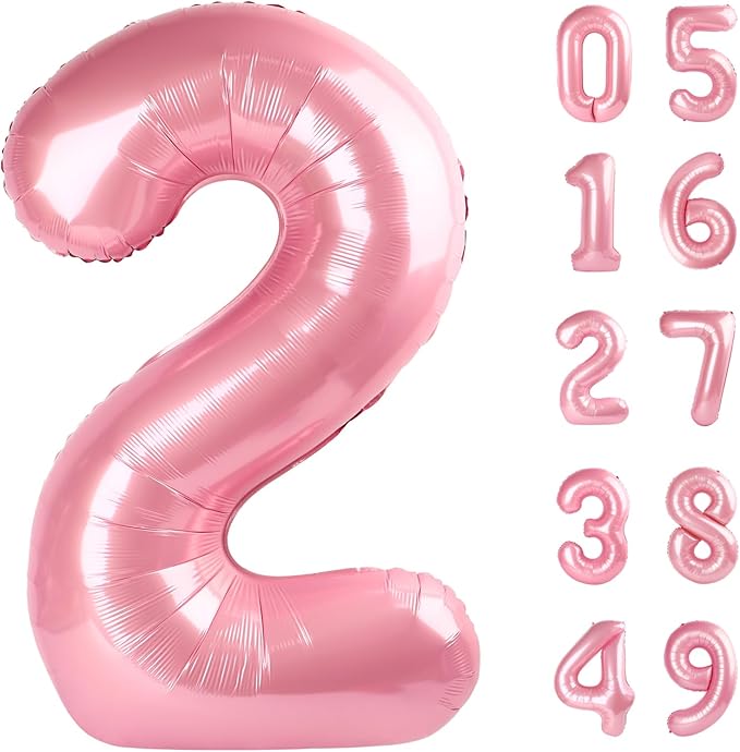 Pearlescent Pink number balloon 2026 by Upgesy